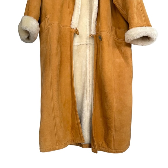 Vintage Overland Sheepskin Longline Coat Genuine Shearling Boho Western Winter - Picture 3 of 15
